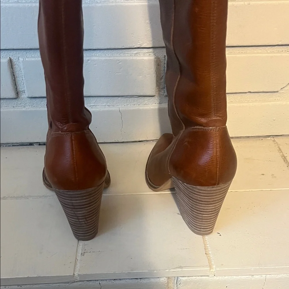 Brown Leather Knee-High Boots Lucky Brand SZ10